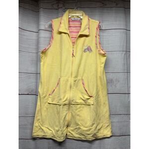 Jasmine Rose Intimates Terry Cloth Zip Front Vest Lounger Beach Cover Up Large